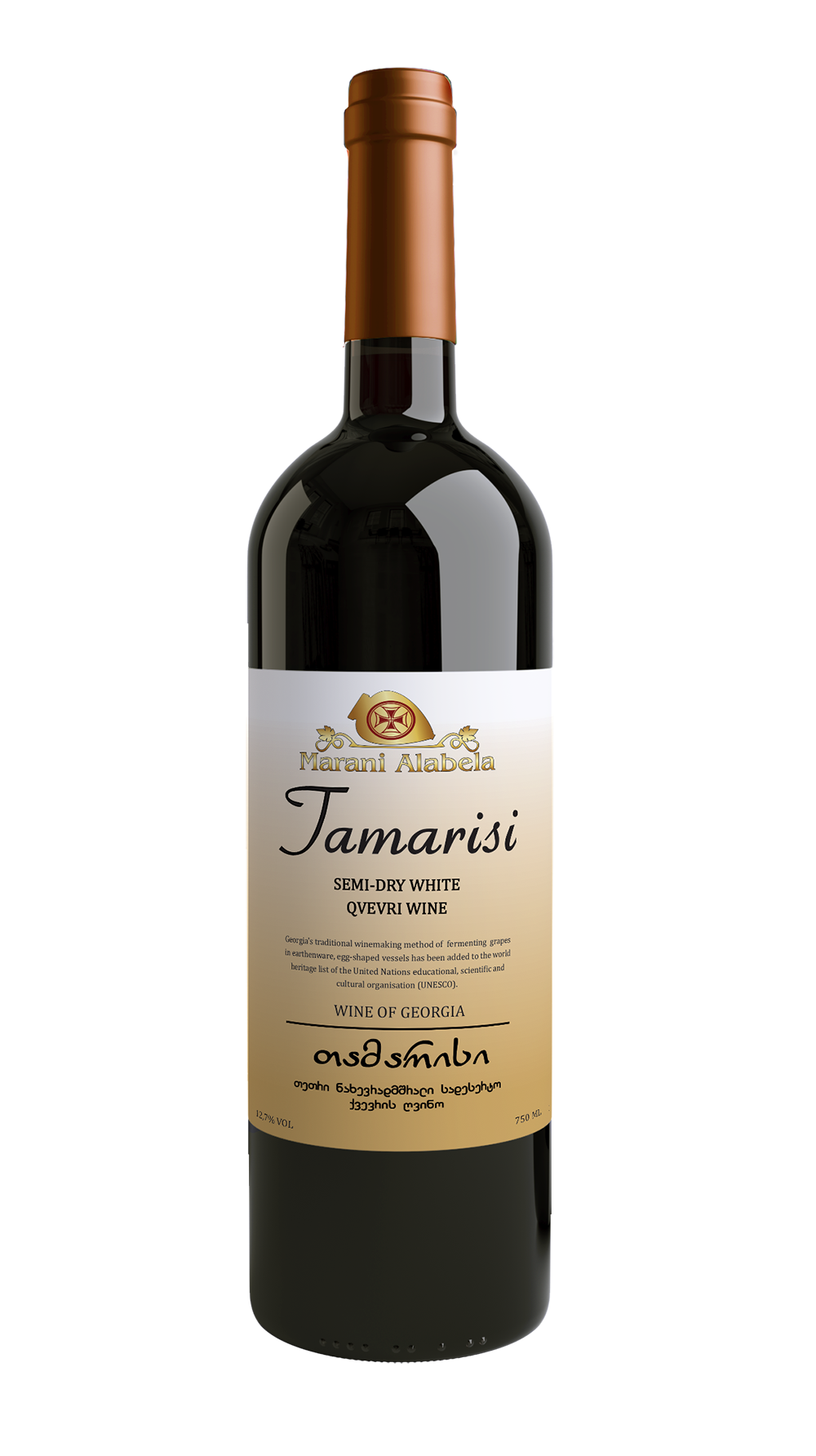 georgian premium white dry qvevri wine tamarisi