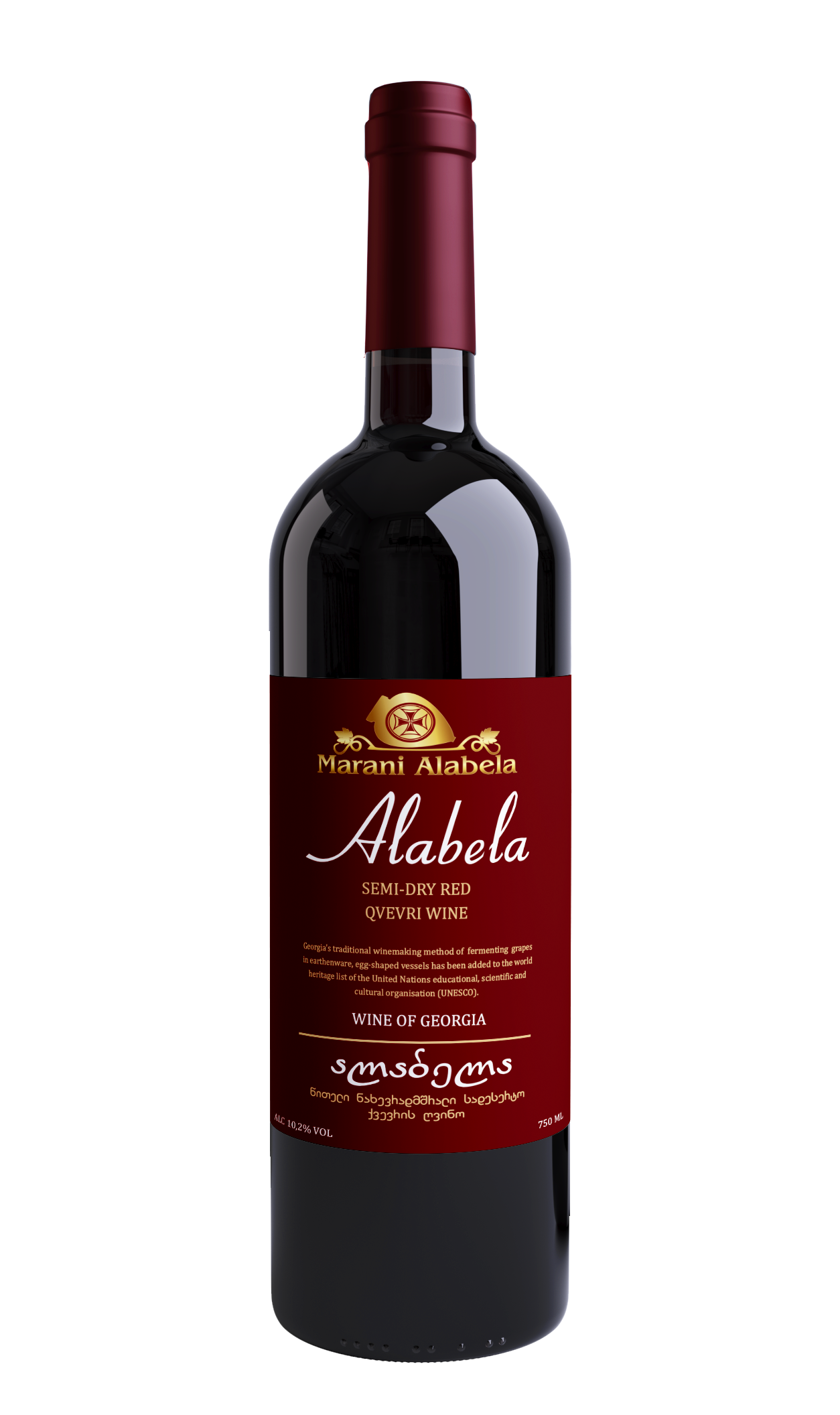 georgian premium red semi-dry qvevri wine alabela